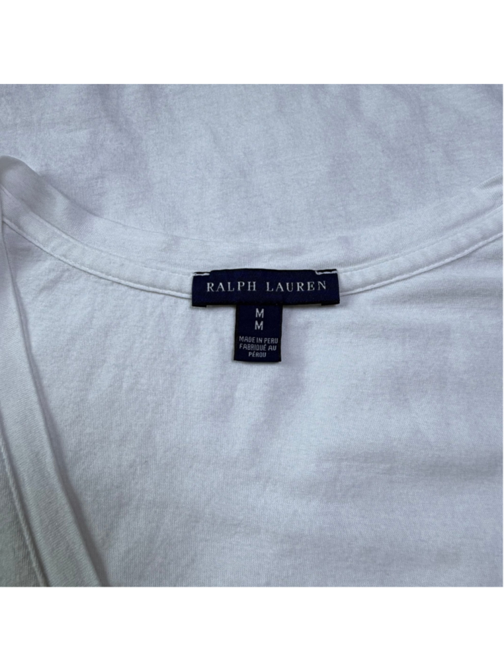Ralph Lauren Polo White V-Neck Short Sleeve Tee Women’s Size Medium - Picture 3 of 6